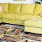 Apple Fabric Contemporary 4Pc Sectional Sofa w/Wooden Legs