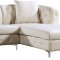 Gail Sectional Sofa 664 in Cream Velvet Fabric by Meridian