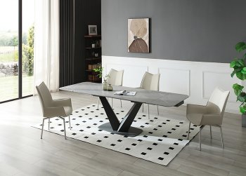 Cloud Dining Table by ESF w/Optional 1218 Gray Swivel Chairs [EFDS-Cloud-1218 Gray]