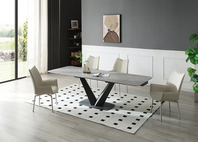 Cloud Dining Table by ESF w/Optional 1218 Gray Swivel Chairs