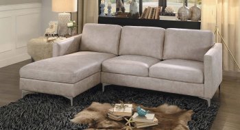 Breaux Sectional Sofa 8235SS in Sesame Fabric by Homelegance [HESS-8235SS Breaux]