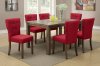 F2403 Dining Set 5Pc by Boss w/Dark Red Linen Chairs