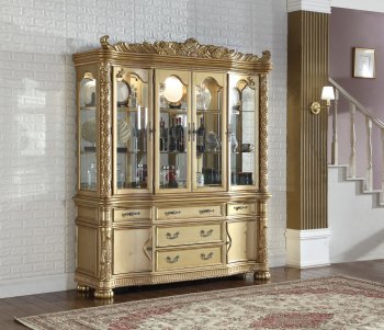 Bennito 703 Buffet with Hutch in Gold Tone by Meridian [MRBU-703 Bennito]