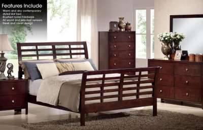 Espresso Finish Transitional Bedroom w/Optional Case Goods