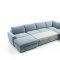 Karato Sectional Sofa in Blue Fabric by ESF w/ Bed & Storage