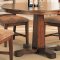 Distressed Walnut Dining Room Furniture W/Round Table