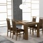 Warm Walnut Finish Modern Dining Table w/Optional Items