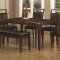 Dark Oak Finish Contemporary Dining Table w/Optional Items