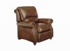 Leather Italia Classic Light Brown Duplin Push Back Recliner