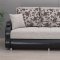 Fabric & Dark Vinyl Two-Tone Modern Sofa Bed w/Options