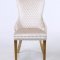 Leo Gold Dining Chair Set of 2 in Beige Fabric