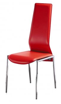 Set of 4 Red Bicast Modern Elegant Dining Chairs [GRDC-KR-CS442-Red]