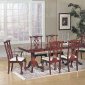 Mahogany Color High Gloss Finish Modern Dining Set