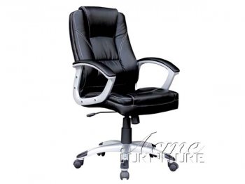 Black Leatherette Brando Modern Office Chair By Acme [AMOC-19790 Brando]