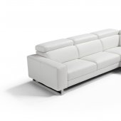 Augusto Large Sectional Sofa in White Leather by Whiteline