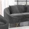 Serpentine Sofa 679 in Grey Velvet Fabric by Meridian w/Options