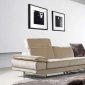 Beige Fabric Modern Sectional Sofa w/Adjustable Headrests