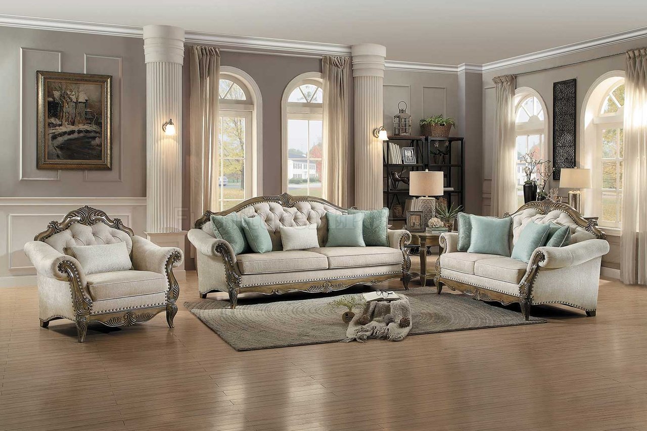 Moorewood Sofa 17049 in Neutral Fabric by Homelegance w/Options