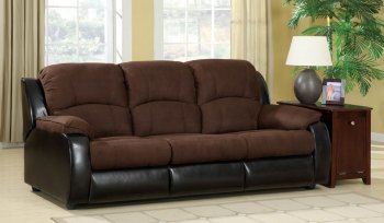 Grande Sofa CM6500 in Microfiber & Leatherette w/Sleeper [FAS-CM6500 Grande]