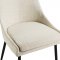 Viscount Dining Chair 3809 Set of 2 in Beige Fabric by Modway