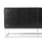 Black Bycast Leather Contemporary Bench with Metal Base