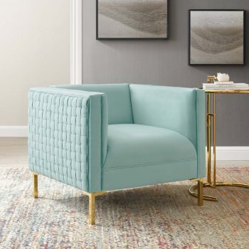 Resonate Accent Chair in Mint Velvet by Modway [MWAC-3916 Resonate Mint]