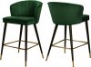 Cassie Counter Stool 793 Set of 2 Green Velvet Fabric - Meridian