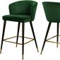 Cassie Counter Stool 793 Set of 2 Green Velvet Fabric - Meridian