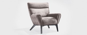 Charcoal Gray Plush Chenille Fabric Laguna Modern Club Chair [ARCC-1018-Laguna-Charcoal Gray]