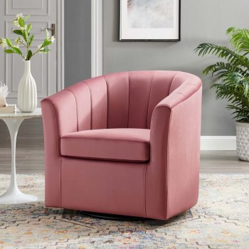 Prospect Swivel Chair Set of 2 in Dusty Rose Velvet by Modway [MWAC-4139 Prospect Dusty Rose]