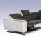 Starlight Sectional Sofa in Grey Fabric & White Leather by VIG