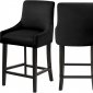 Demi Counter Stool 724 Set of 2 Black Velvet Fabric by Meridian