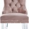 Miley Dining Chair 746 Set of 2 Pink Velvet Fabric by Meridian