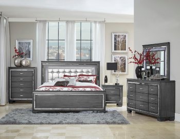 Allura Bedroom 5Pc Set 1916GY Dark Gray by Homelegance w/Options [HEBS-1916GY-Allura]