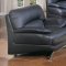 Black Bonded Full Leather Modern Sofa w/Optional Items