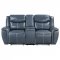 Sloane Motion Sofa 610271 Blue Leatherette by Coaster w/Options