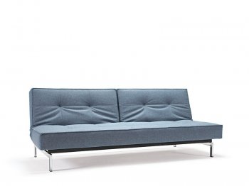 Splitback Sofa Bed in Blue w/Steel Legs by Innovation w/Options [INSB-Splitback-525-Steel]