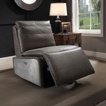 Metier Power Recliner 59940 in Gray Top Grain Leather by Acme [AMAC-59940 Metier]