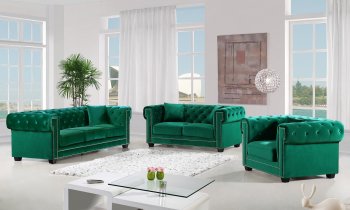 Bowery 614 Sofa in Green Fabric w/Options by Meridian [MRS-614Green-Bowery]