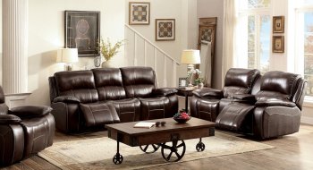 Ruth Reclining Sofa CM6783BR in Brown Leather Match w/Options [FAS-CM6783BR-Ruth]