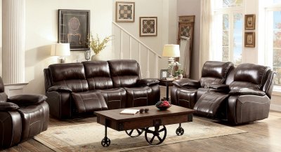 Ruth Reclining Sofa CM6783BR in Brown Leather Match w/Options