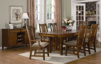 Medium Oak Finish Casual Dining Table w/Optional Chairs [CRDS-101611-Burton]