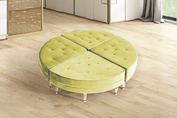 QUARTERS Coffee Table - Set of 2 Quarters - Lime Velvet [KCCT-Quarters Lime]