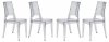 Coral Set of 4 Dining Chairs CDC19CL in Clear by LeisureMod