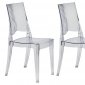 Coral Set of 4 Dining Chairs CDC19CL in Clear by LeisureMod