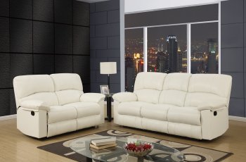 U99270-WH Motion Sofa in White PU by Global w/Options [GFS-U99270-WH]