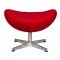 Egg Lounge Chair EG35RW in Red Wool by LeisureMod w/Options