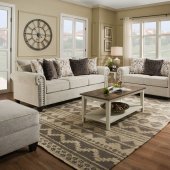 9175BR Sofa & Loveseat in Della Linen Fabric by Beautyrest