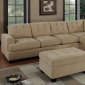 Khaki Waffle Suede Tufted Reversible Sectional Sofa