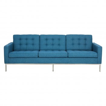 Florence Sofa FS90BUTW in Blue Twill Wool - LeisureMod w/Options [LMS-FS90BUTW-Florence Blue]